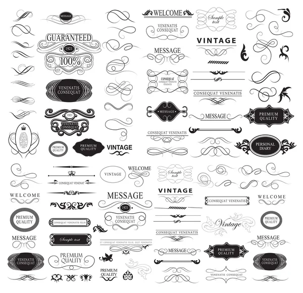 Conjunto de elementos caligráficos para el diseño — Archivo Imágenes Vectoriales