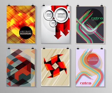 Afiş, el ilanı, broşür tasarım şablonları kümesi