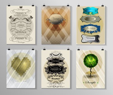 Afiş, el ilanı, broşür tasarım şablonları kümesi