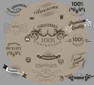 Tasarım için kaligrafik ögeler kümesi