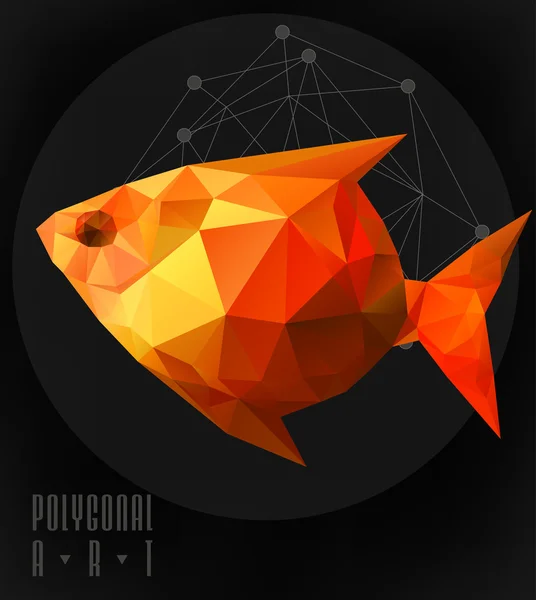 抽象的な多角形の魚 — ストックベクタ