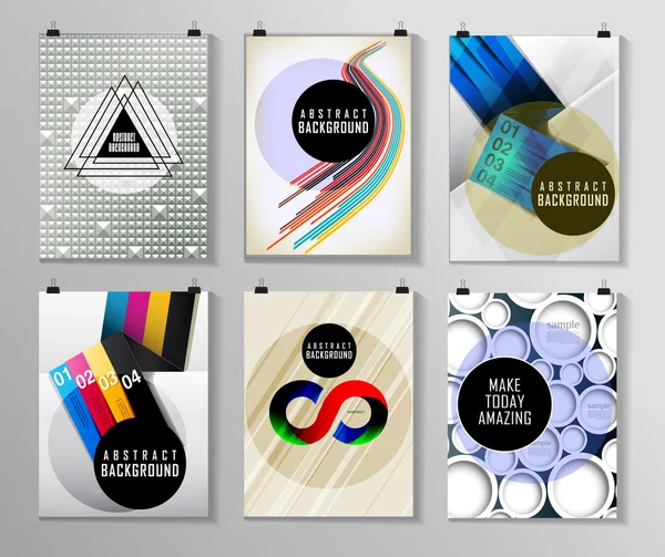 Set di poster, volantini, modelli di brochure design — Vettoriale Stock