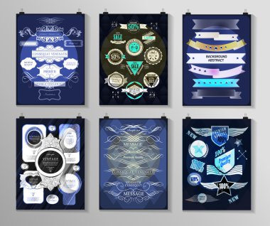 Afiş, el ilanı, broşür tasarım şablonları kümesi