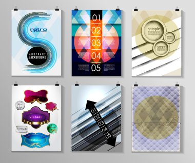 Afiş, el ilanı, broşür tasarım şablonları kümesi