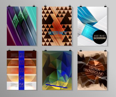Afiş, el ilanı, broşür tasarım şablonları kümesi