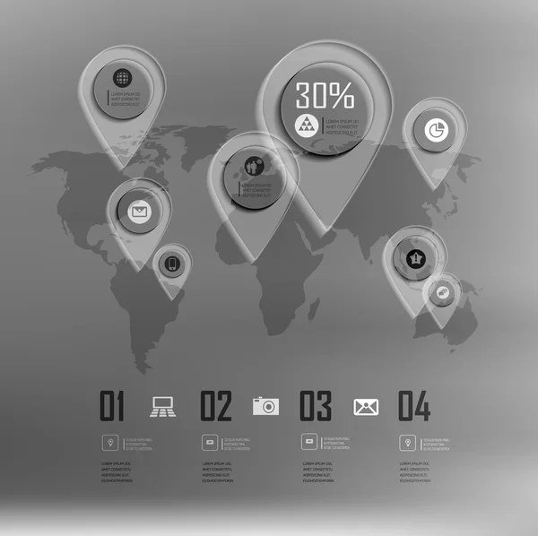 Desenfoque negocio paso transparentes y sombras opciones — Vector de stock