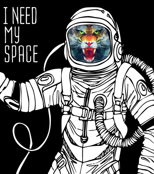 Conceito espacial com astronauta — Vetor de Stock