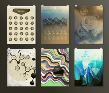 Afiş, el ilanı, broşür tasarım şablonları kümesi