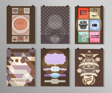 Afiş, el ilanı, broşür tasarım şablonları kümesi