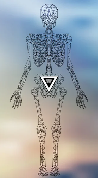 Abstract polygonal skeleton — Stock Vector