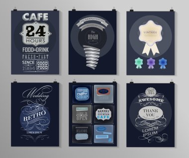 Afiş, el ilanı, broşür tasarım şablonları kümesi