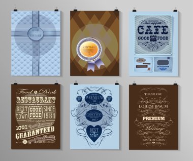 Afiş, el ilanı, broşür tasarım şablonları kümesi