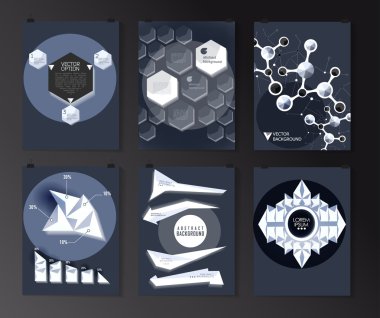 Afiş, el ilanı, broşür tasarım şablonları kümesi