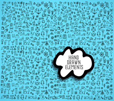 El çizimi vektör illüstrasyonu