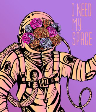 Uzay kavramı ile astronot 