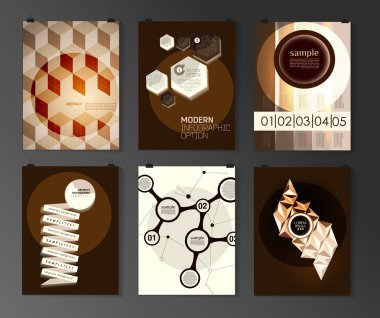 Afiş, el ilanı, broşür tasarım şablonları kümesi