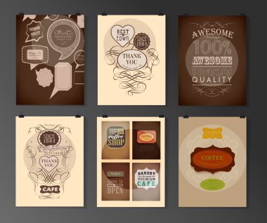 Afiş, el ilanı, broşür tasarım şablonları kümesi