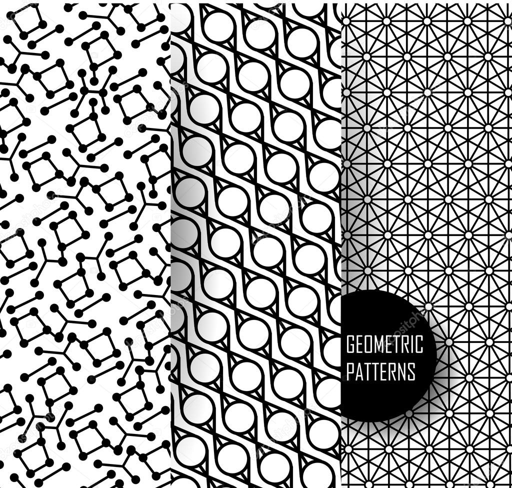 geometric pattern in op art design. Black and white art.