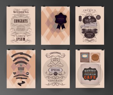 Afiş, el ilanı, broşür tasarım şablonları kümesi