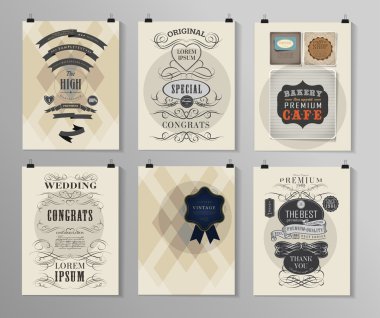 Afiş, el ilanı, broşür tasarım şablonları kümesi