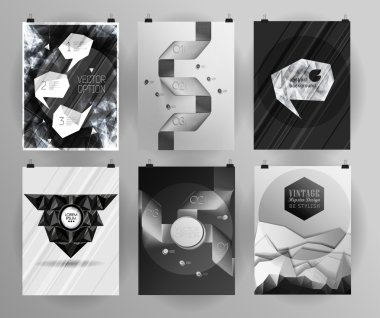 Afiş, el ilanı, broşür tasarım şablonları kümesi