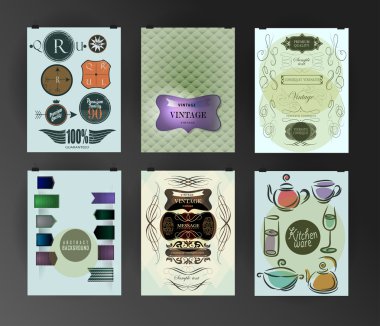 Afiş, el ilanı, broşür tasarım şablonları kümesi