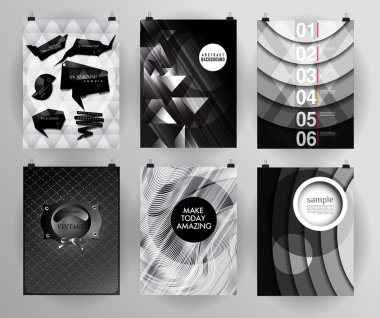 Afiş, el ilanı, broşür tasarım şablonları kümesi