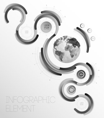 Şeffaf düz web sitesi, iş Infographics,