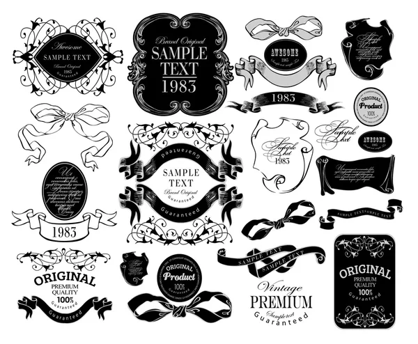 Set of calligraphic elements for design — Stock Vector