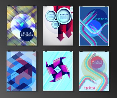 Afiş, el ilanı, broşür tasarım şablonları kümesi