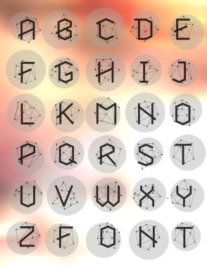 Poligonal geometrik yazı tipi