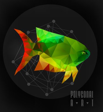 Soyut poligonal balık