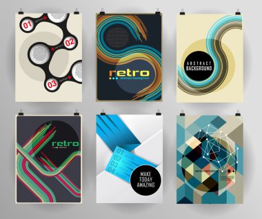 Afiş, el ilanı, broşür tasarım şablonları kümesi