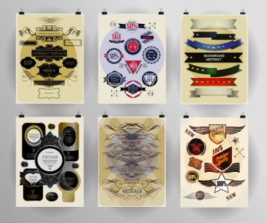 Afiş, el ilanı, broşür tasarım şablonları kümesi