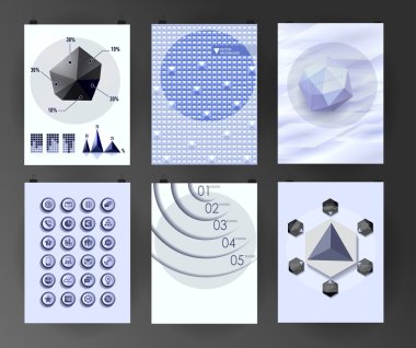 Afiş, el ilanı, broşür tasarım şablonları kümesi