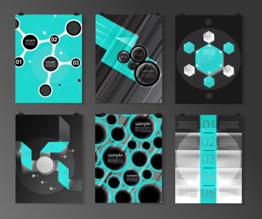 Afiş, el ilanı, broşür tasarım şablonları kümesi