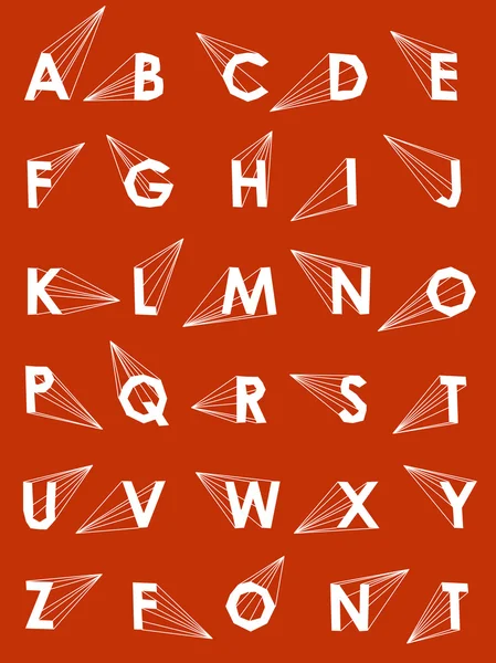 Wire Vector low poly alfabeto fonte com sombra —  Vetores de Stock