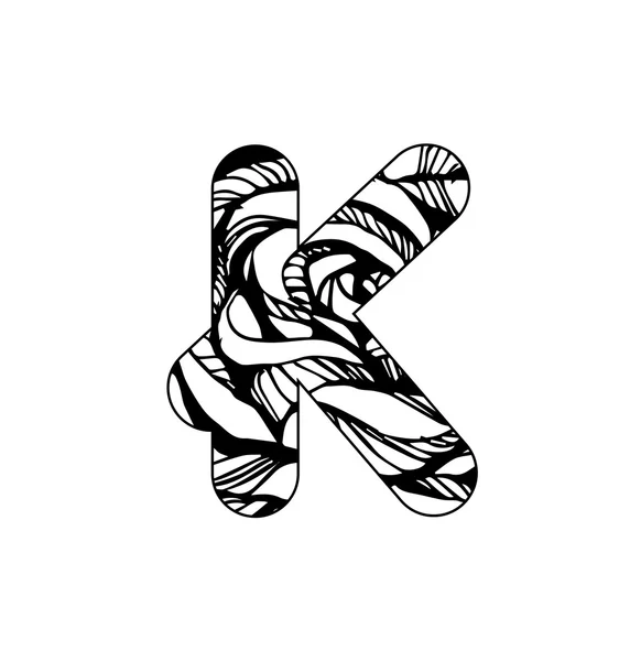 Vector alfabetet och allmänna typografi. Bokstaven K. — Stock vektor