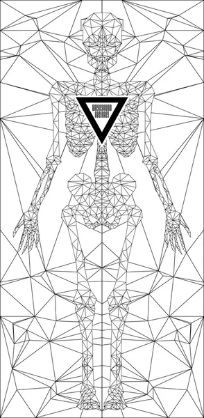 Abstraktes polygonales Skelett — Stockvektor
