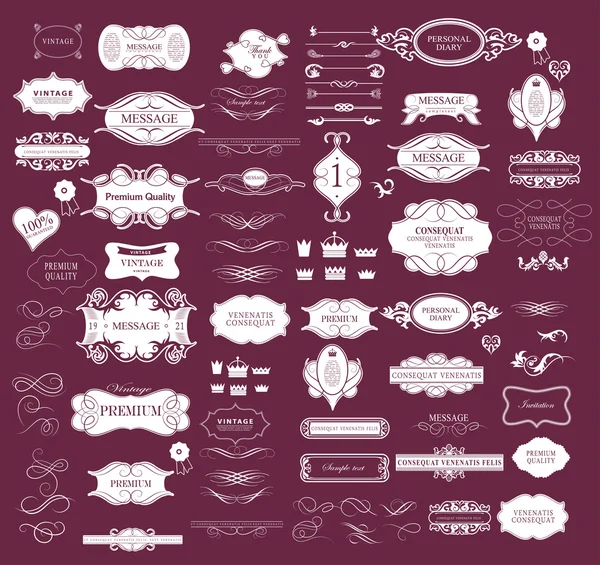 Conjunto de elementos caligráficos para projeto — Vetor de Stock