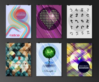 Afiş, el ilanı, broşür tasarım şablonları kümesi