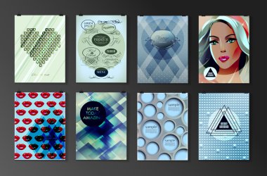 Afiş, el ilanı, broşür tasarım şablonları kümesi