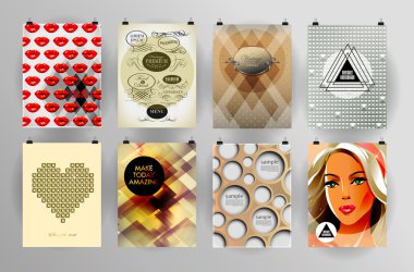 Afiş, el ilanı, broşür tasarım şablonları kümesi