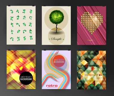 Afiş, el ilanı, broşür tasarım şablonları kümesi