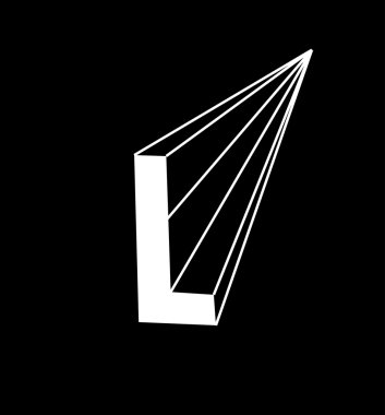 Soyut yaratıcı yazı tipi. L harfi.