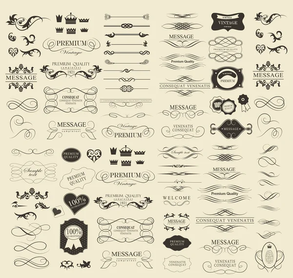 Conjunto de elementos caligráficos para el diseño — Archivo Imágenes Vectoriales