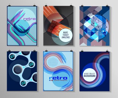 Afiş, el ilanı, broşür tasarım şablonları kümesi