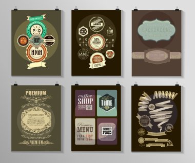 Afiş, el ilanı, broşür tasarım şablonları kümesi