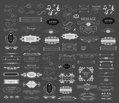 Tasarım için kaligrafik ögeler kümesi