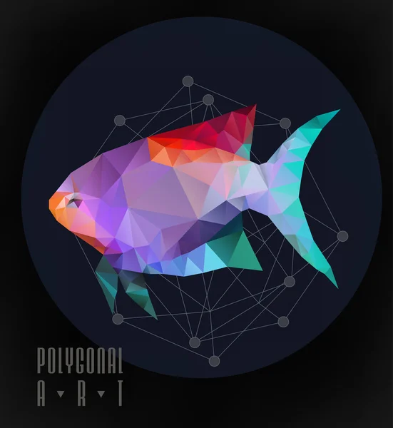 Peces poligonales abstractos — Vector de stock